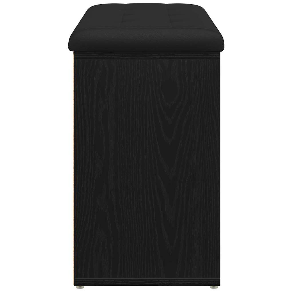 Shoe Bench with Shelf Black 80 x 30 x 48 cm Engineered wood