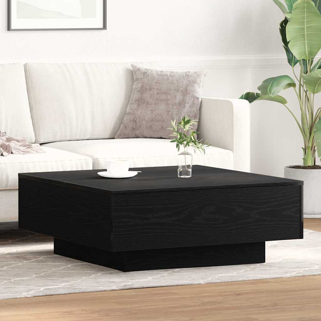 Coffee Table Black oak 80 x 80 x 31 cm Engineered wood