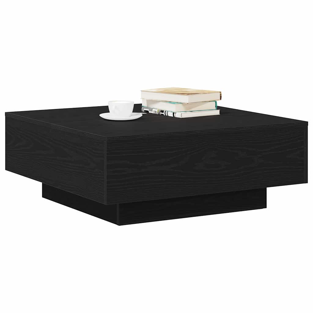 Coffee Table Black oak 80 x 80 x 31 cm Engineered wood