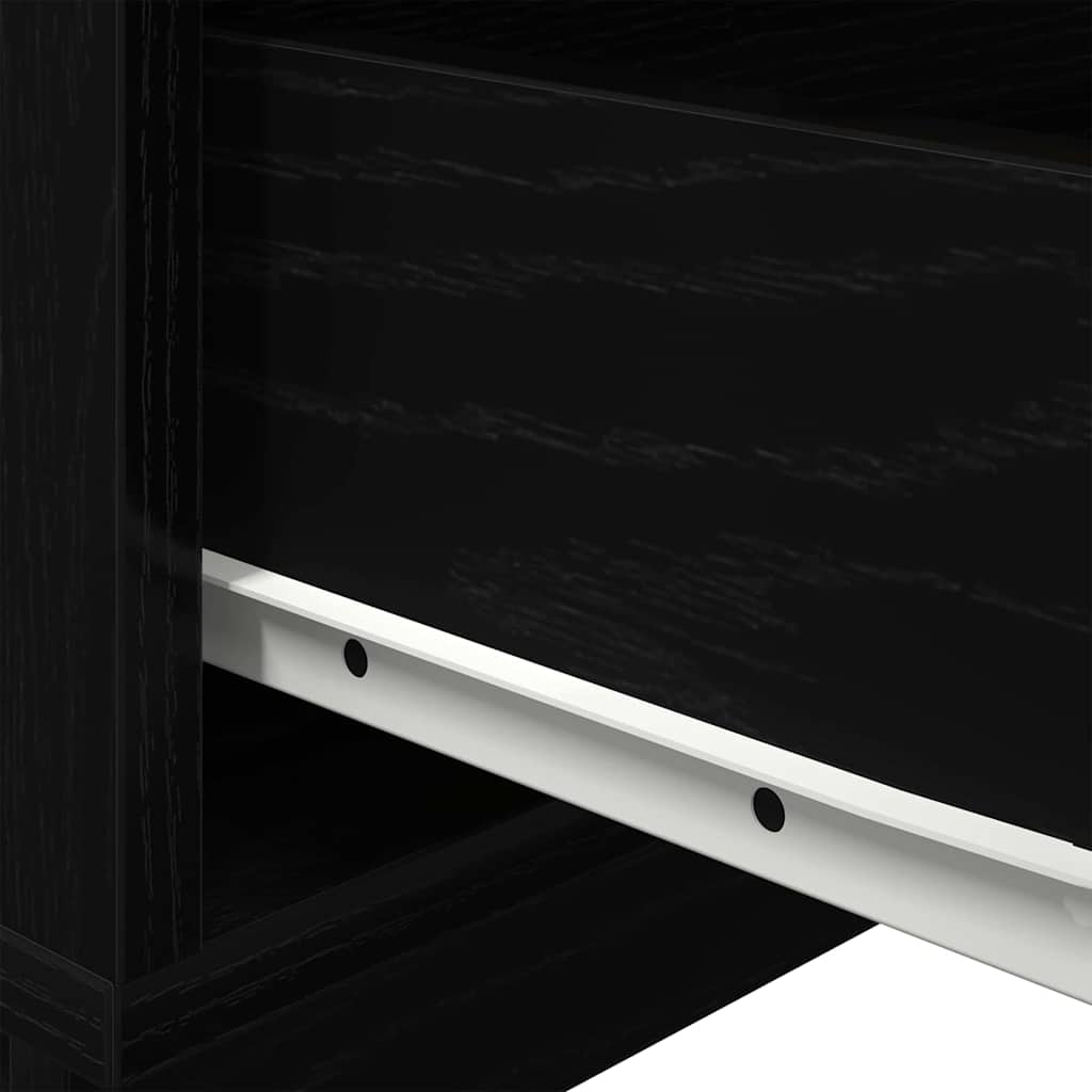 Bedside Cabinet Black Oak 70 x 36 x 40,5 cm Engineered Wood