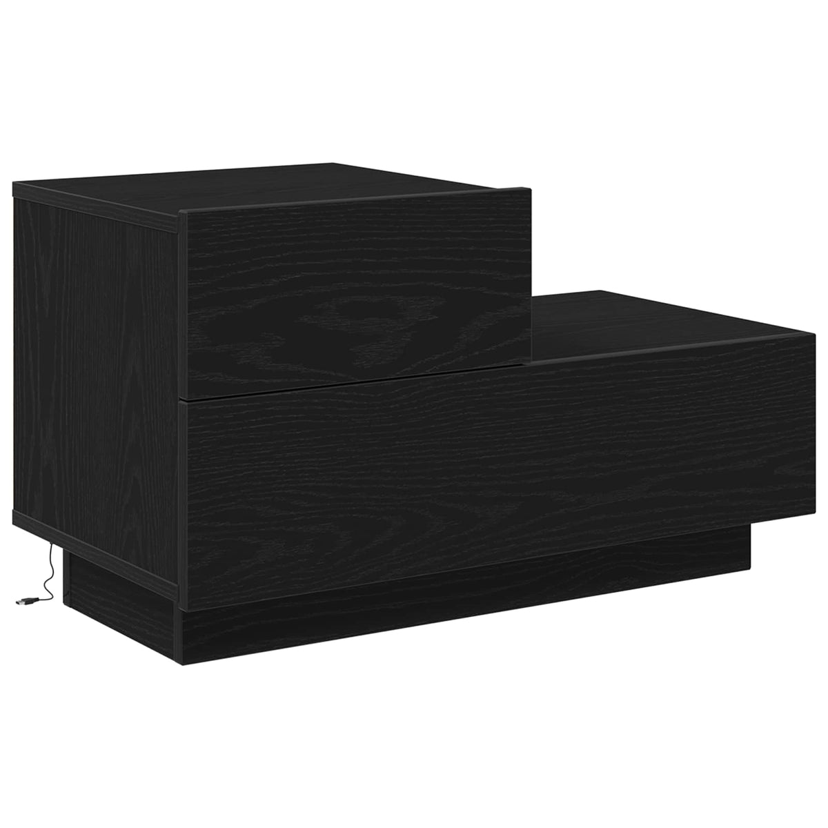 Bedside Cabinet Black Oak 70 x 36 x 40,5 cm Engineered Wood