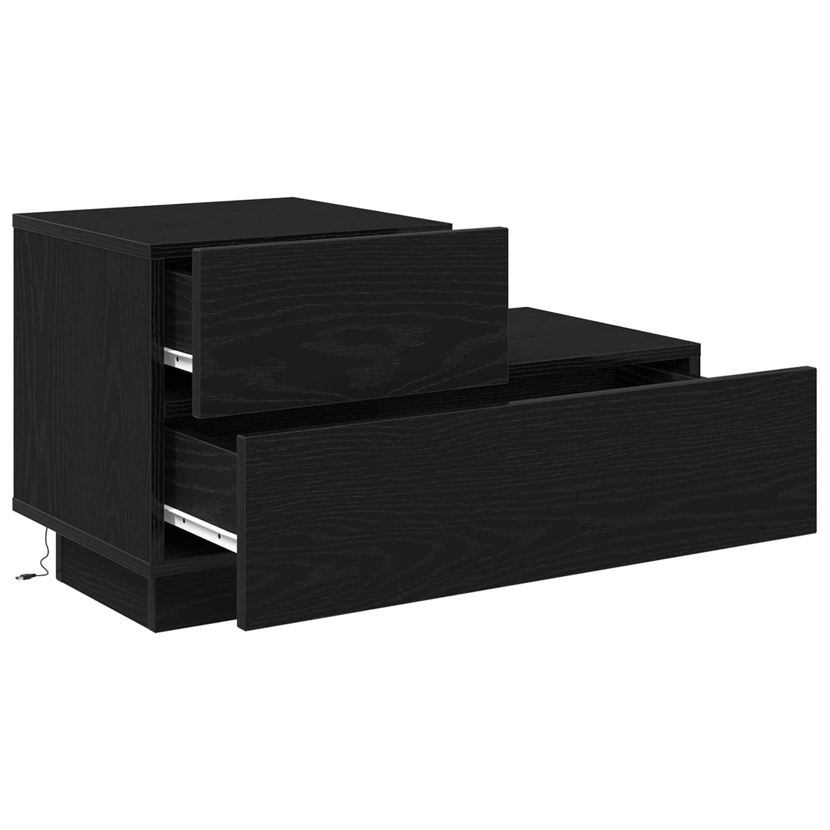 Bedside Cabinet Black Oak 70 x 36 x 40,5 cm Engineered Wood