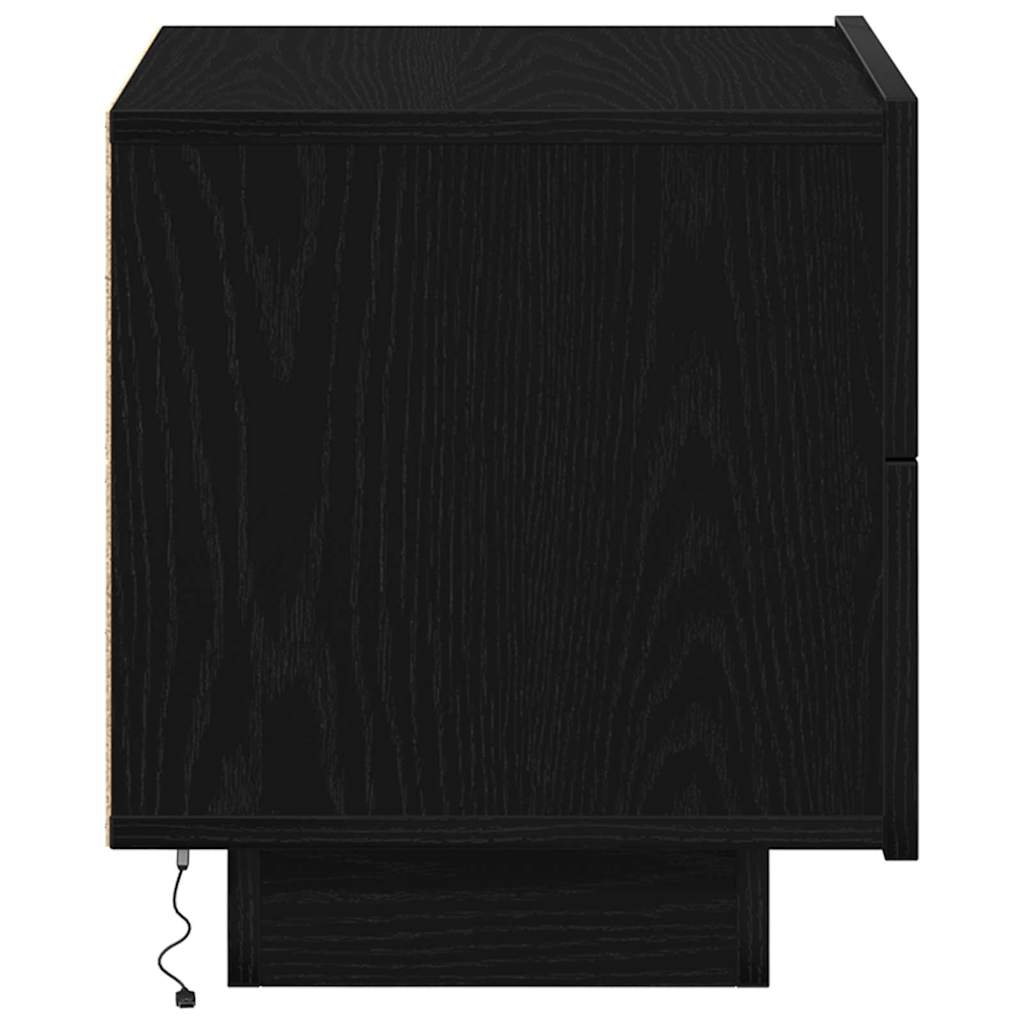 Bedside Cabinet Black Oak 70 x 36 x 40,5 cm Engineered Wood