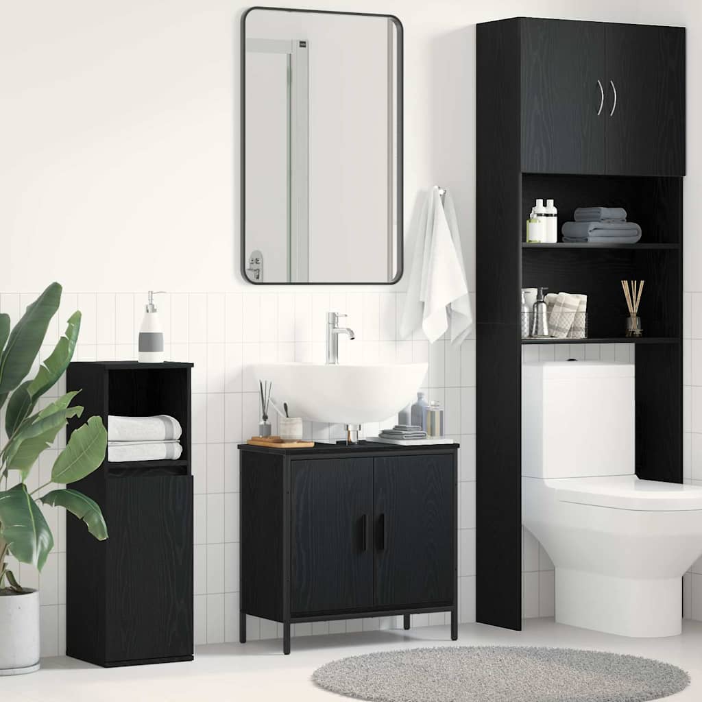Bathroom Sink Cabinet Black Oak 60 x 30 x 60 cm Engineered Wood