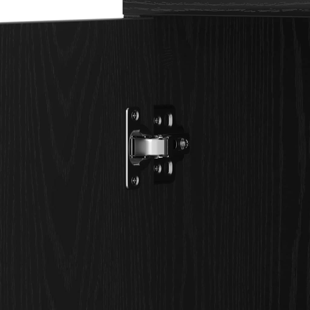 Bathroom Cabinet Black Oak 30x30x183.5 cm Engineered Wood