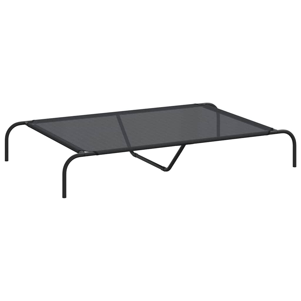 Elevated Dog Bed Black 130x80x20 cm Textilene and Steel