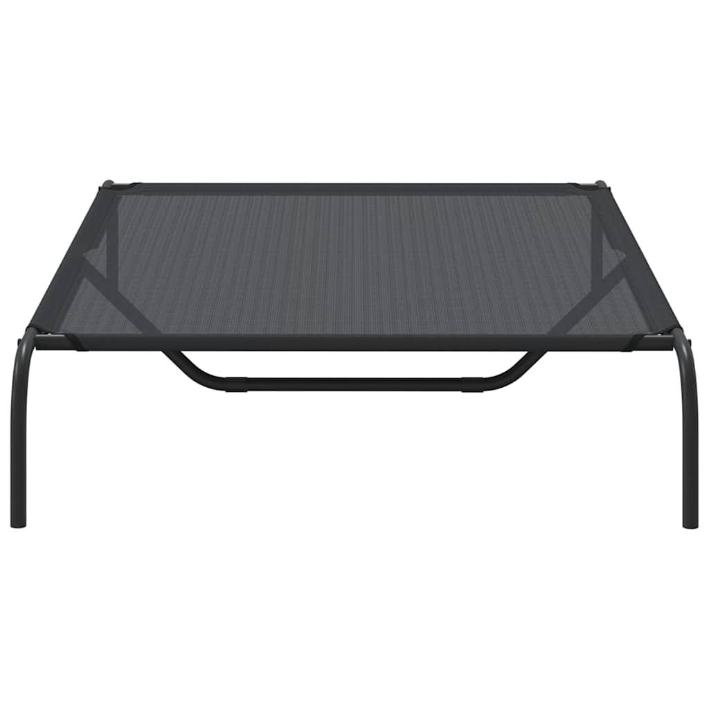 Elevated Dog Bed Black 130x80x20 cm Textilene and Steel