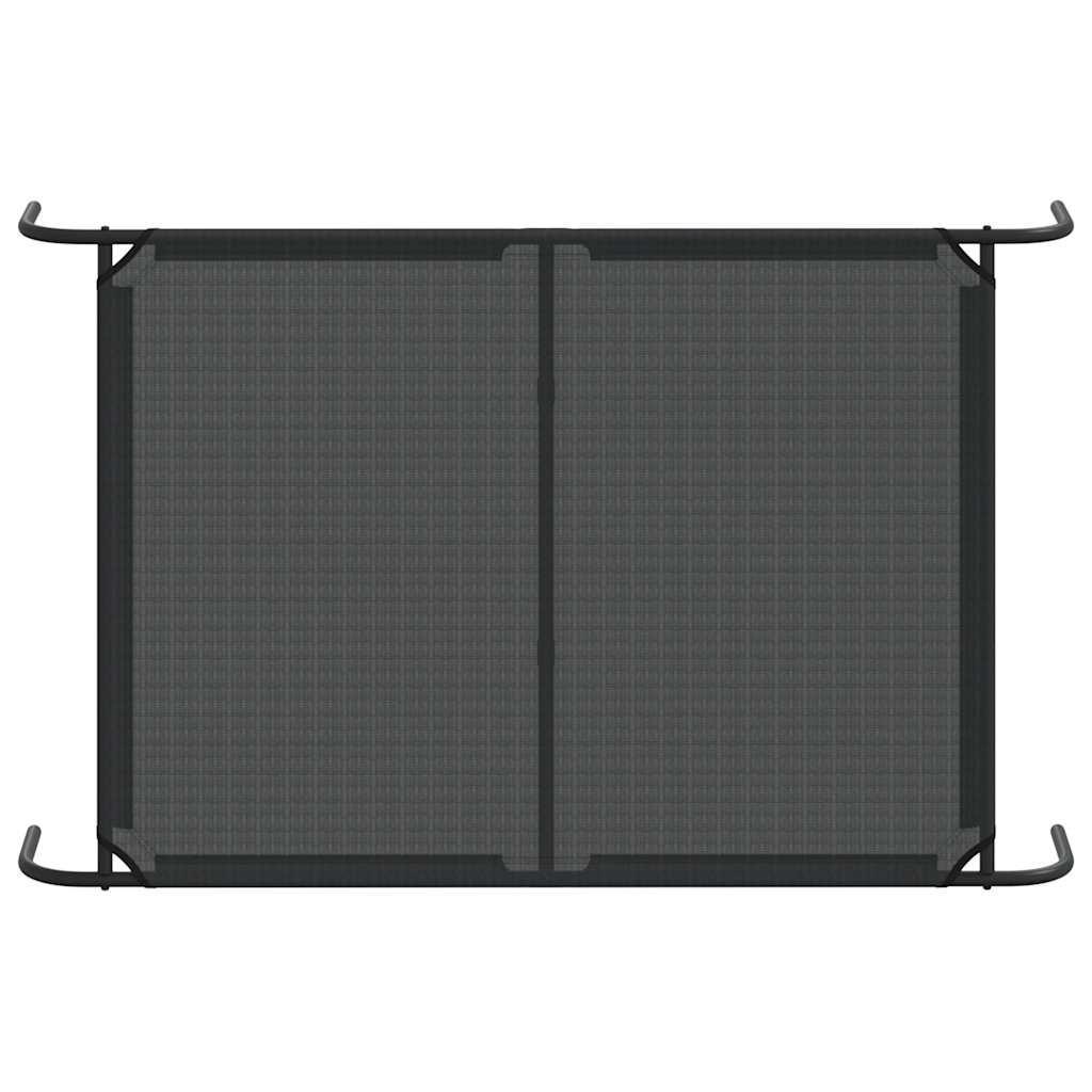 Elevated Dog Bed Black 130x80x20 cm Textilene and Steel