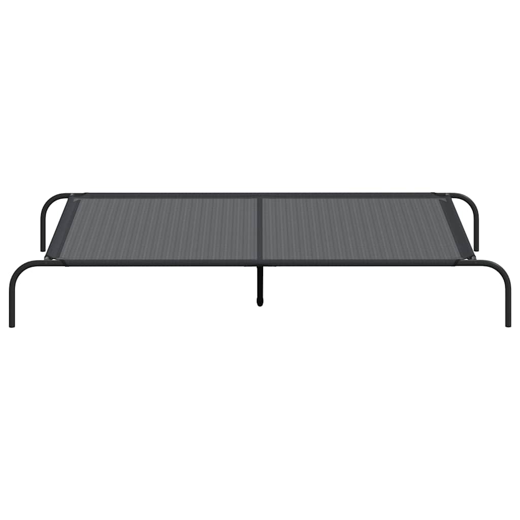 Elevated Dog Bed Black 150x90x20 cm Textilene and Steel