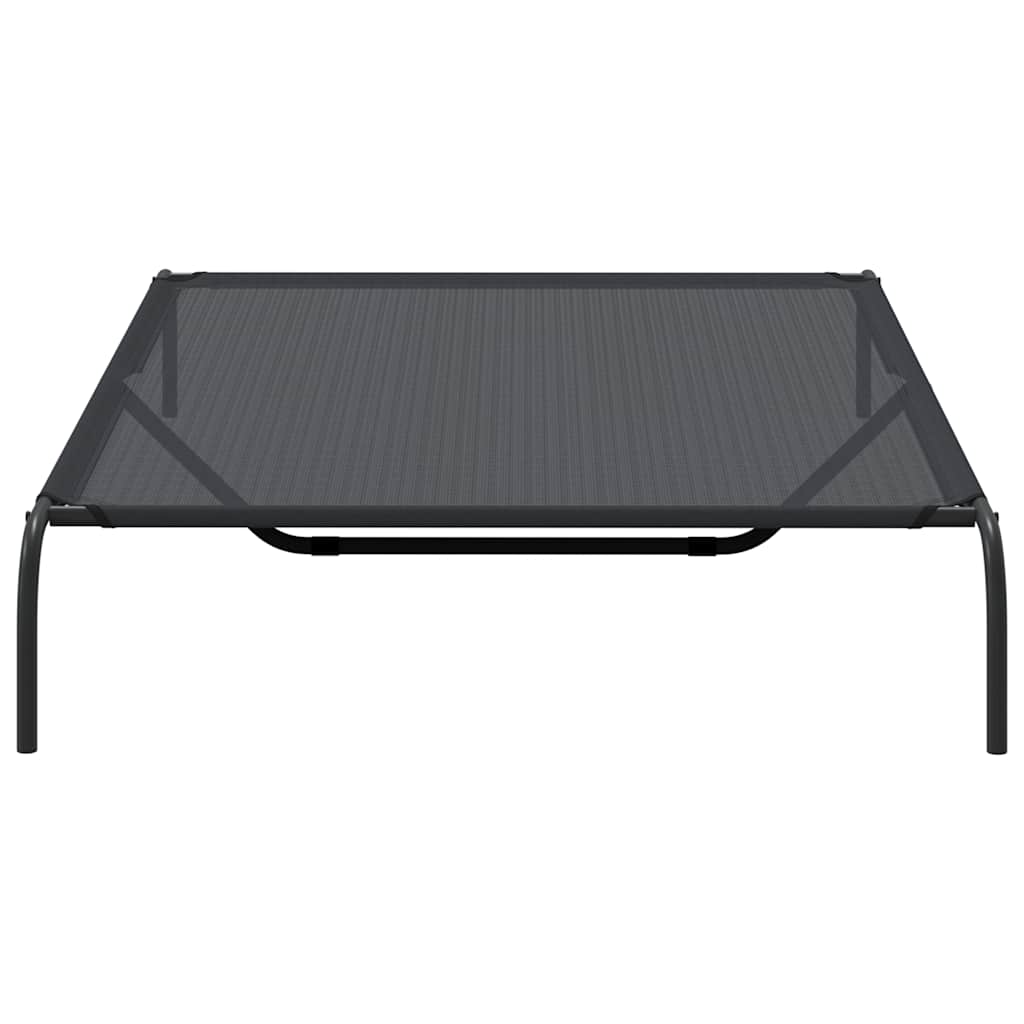 Elevated Dog Bed Black 150x90x20 cm Textilene and Steel