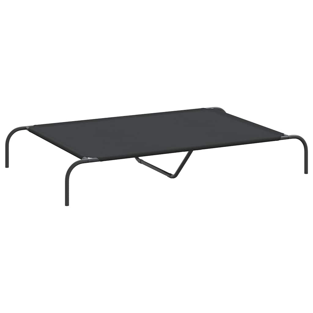 Elevated Dog Bed Black 130x80x20 cm Oxford Fabric and Steel