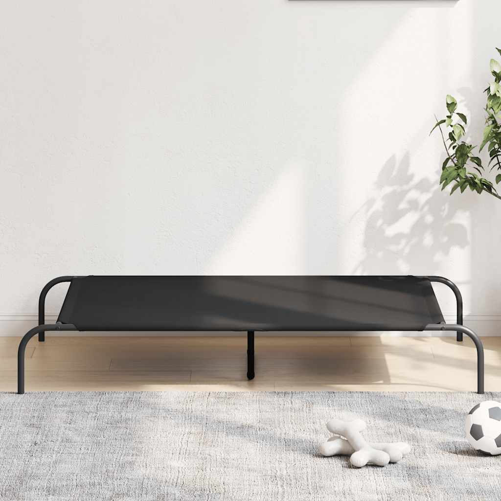 Elevated Dog Bed Black 130x80x20 cm Oxford Fabric and Steel