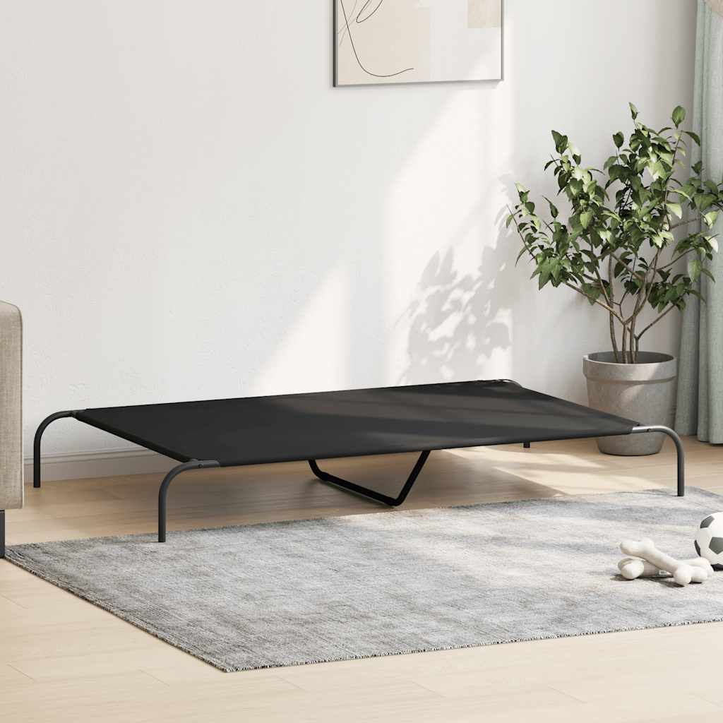 Elevated Dog Bed Black 150x90x20 cm Oxford Fabric and Steel