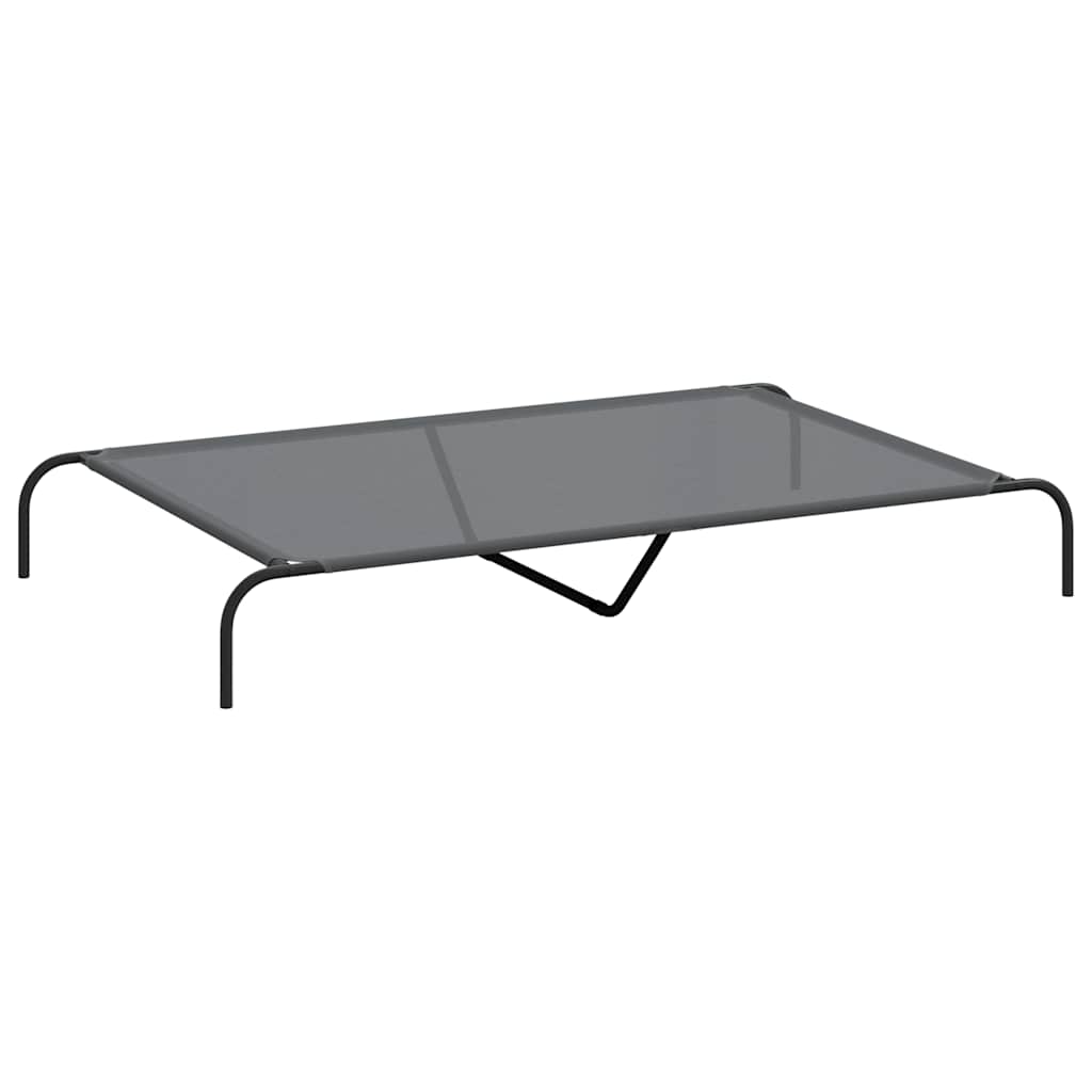 Elevated Dog Bed Grey 150x90x20 cm Textilene and Steel