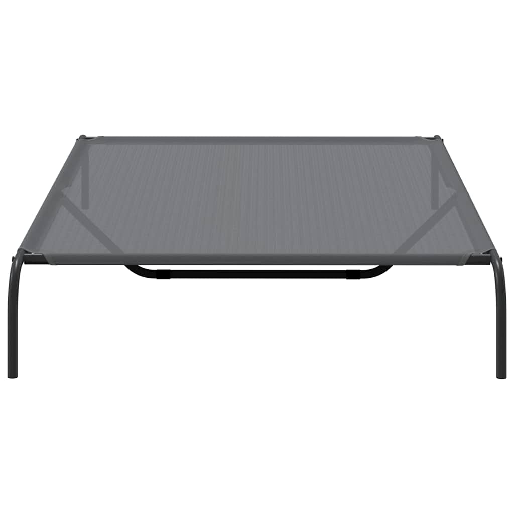 Elevated Dog Bed Grey 150x90x20 cm Textilene and Steel