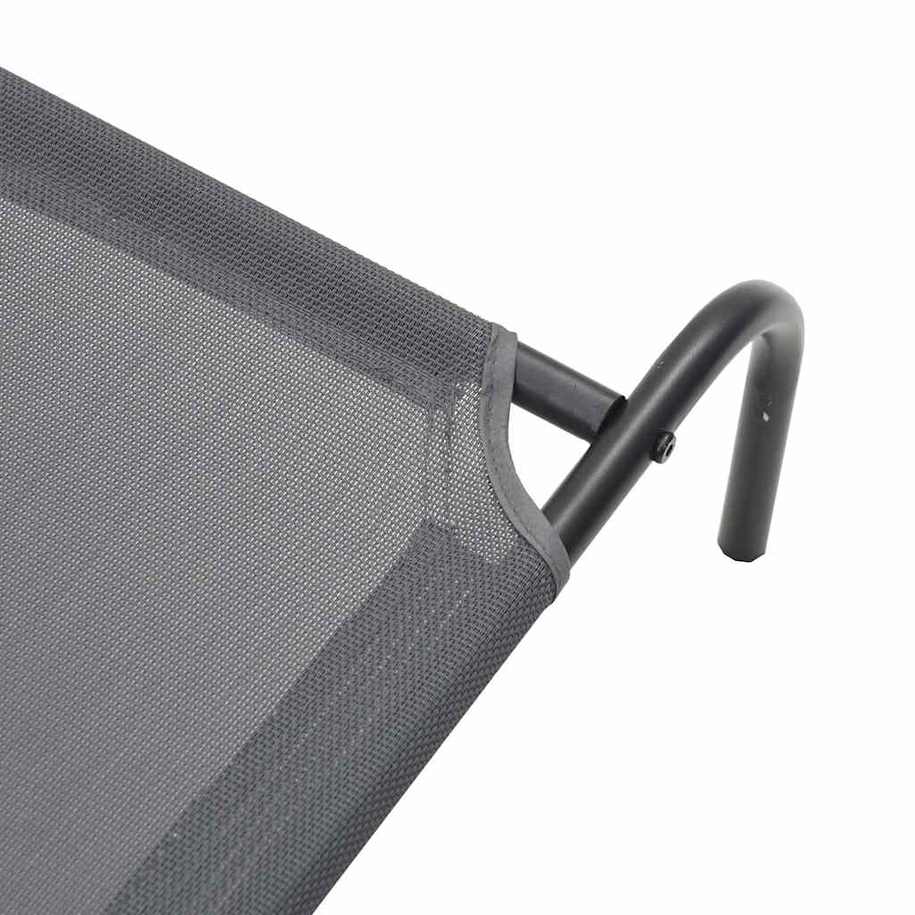 Elevated Dog Bed Grey 150x90x20 cm Textilene and Steel