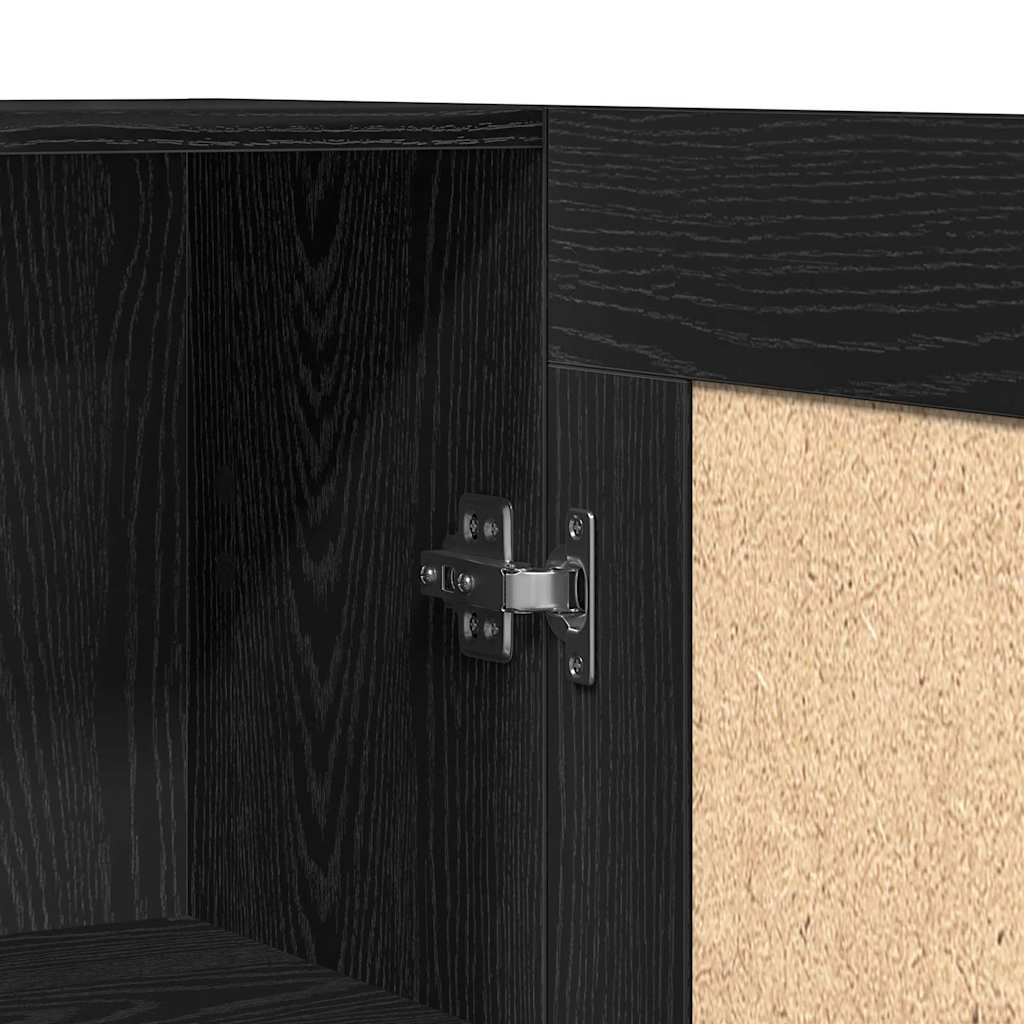 Book Cabinet Black Oak 82,5 x 30,5 x 150 cm Engineered Wood