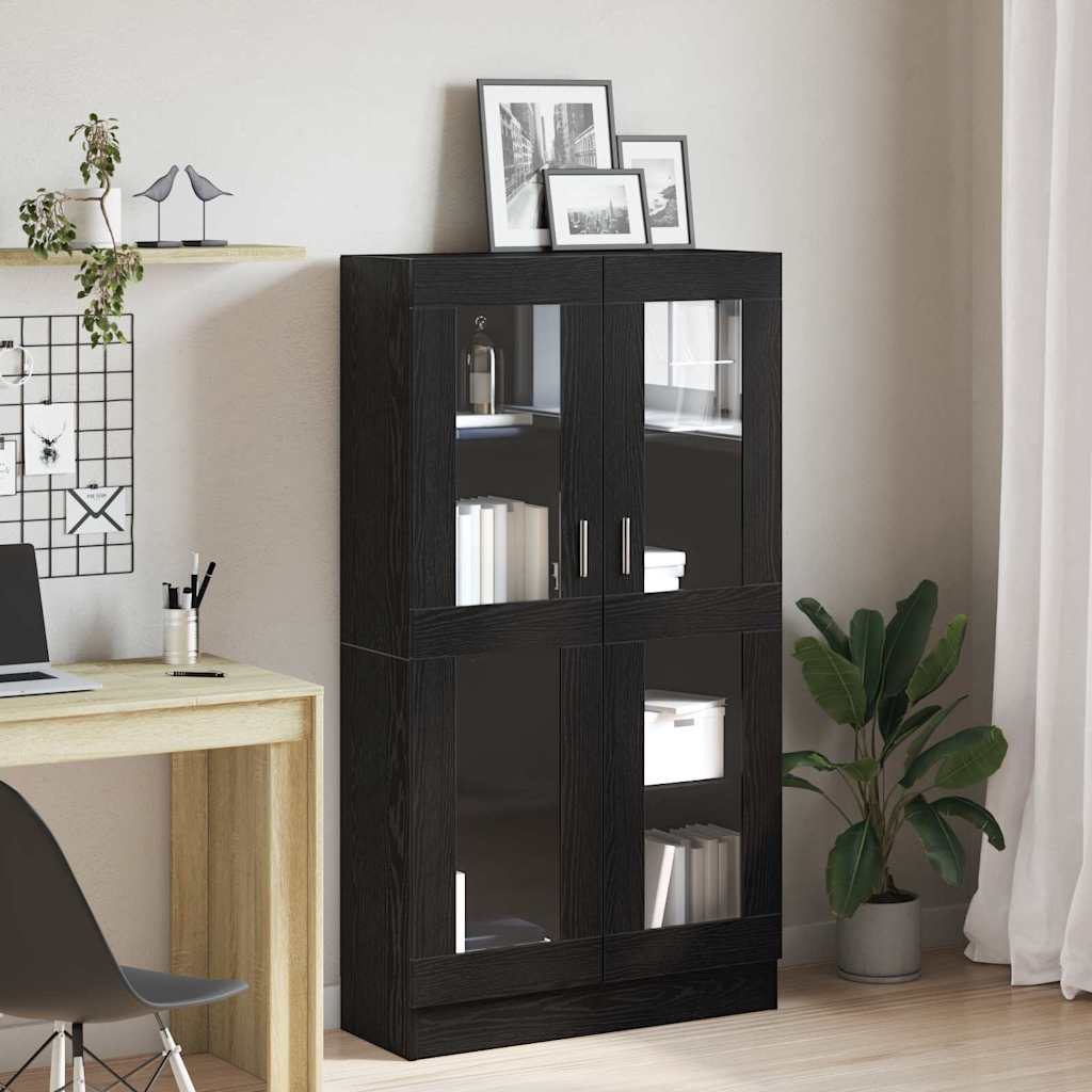 Book Cabinet Black Oak 82,5 x 30,5 x 150 cm Engineered Wood