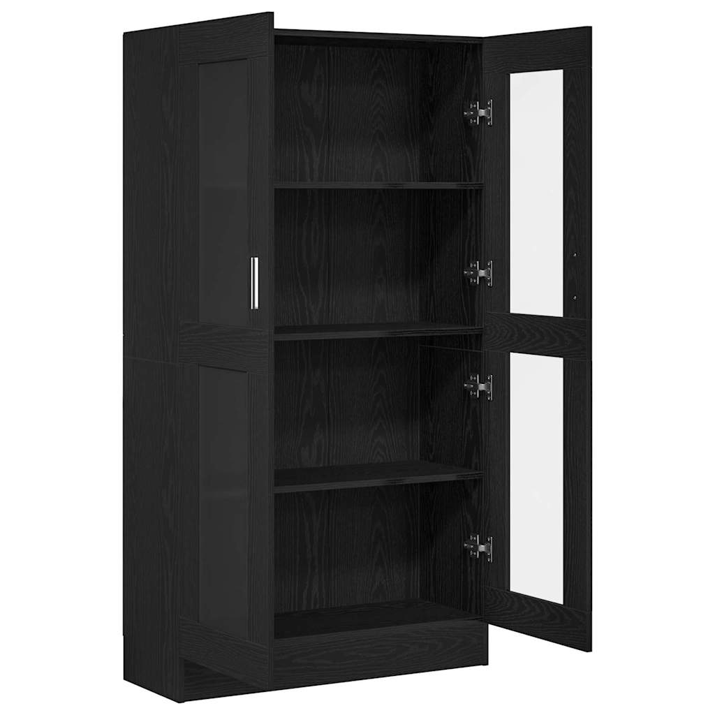 Book Cabinet Black Oak 82,5 x 30,5 x 150 cm Engineered Wood