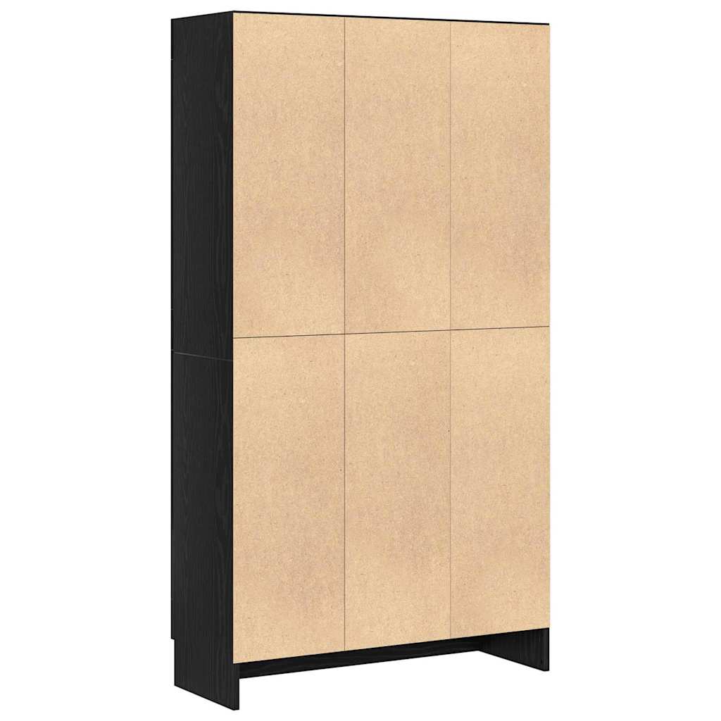 Book Cabinet Black Oak 82,5 x 30,5 x 150 cm Engineered Wood