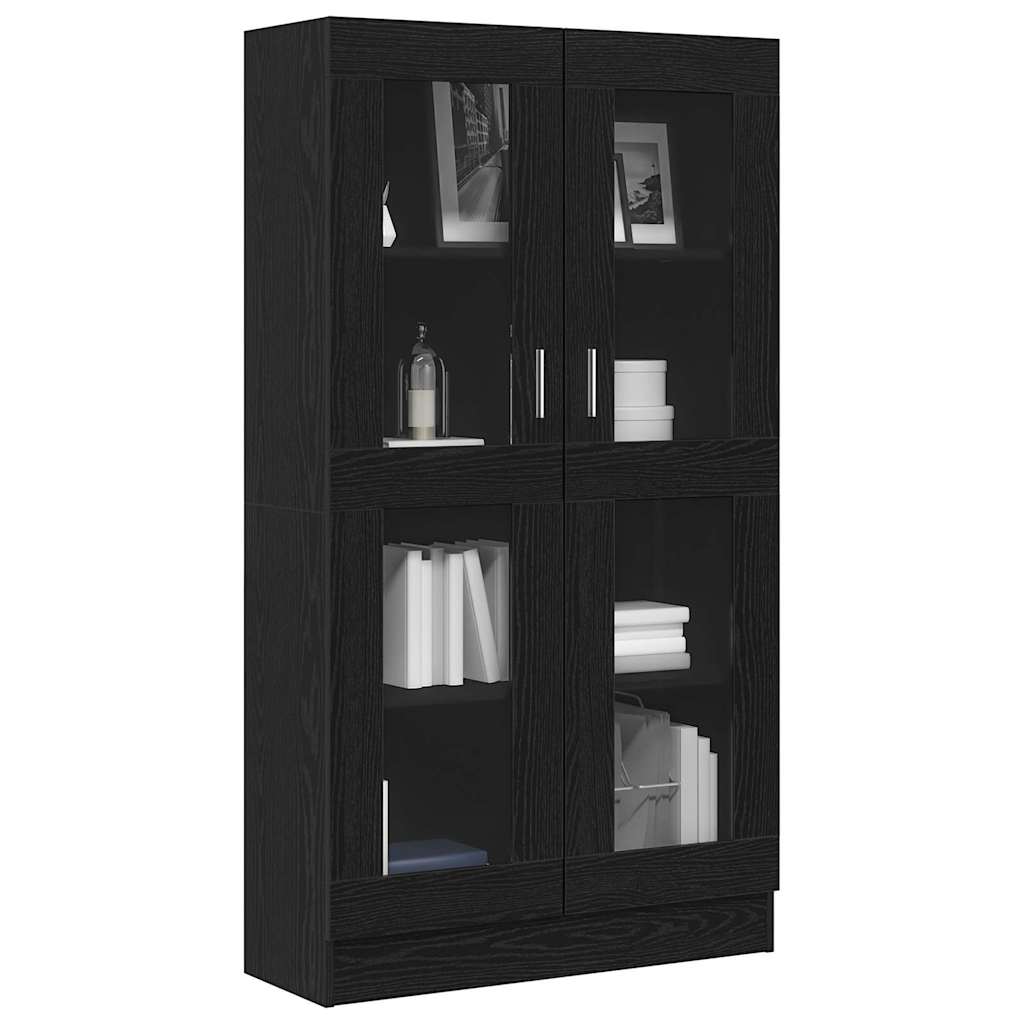 Book Cabinet Black Oak 82,5 x 30,5 x 150 cm Engineered Wood
