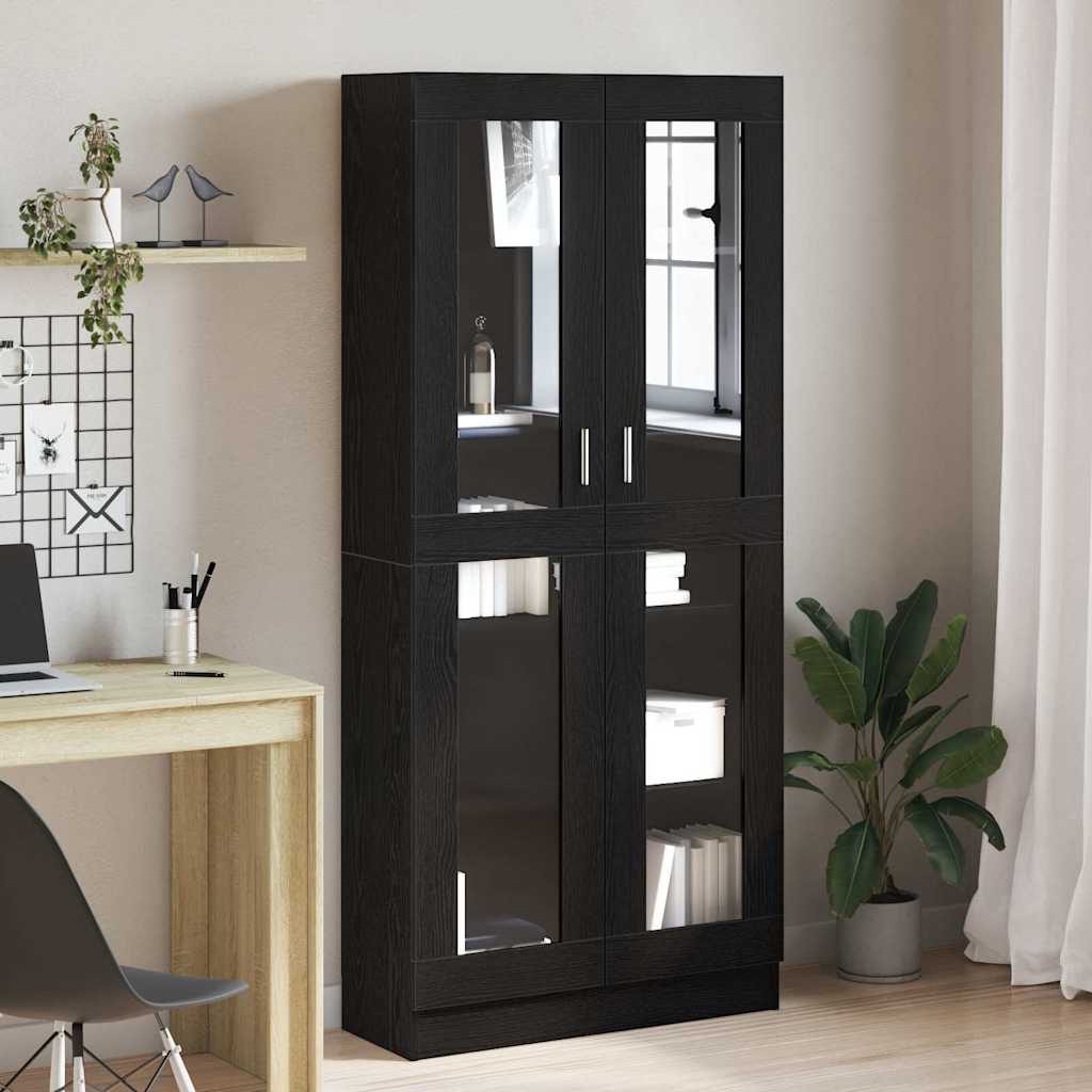 Book Cabinet Black oak 82,5 x 30,5 x 185 cm Engineered Wood