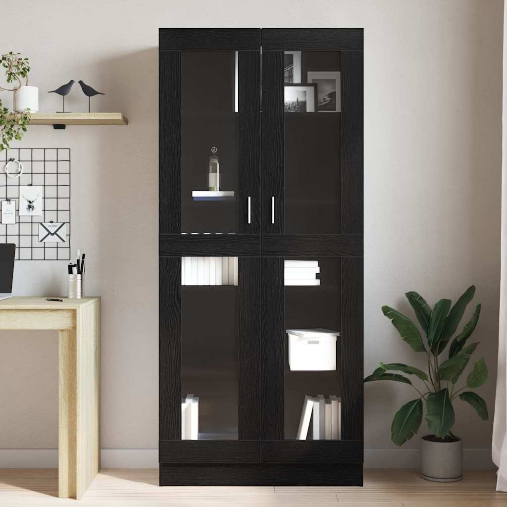 Book Cabinet Black oak 82,5 x 30,5 x 185 cm Engineered Wood