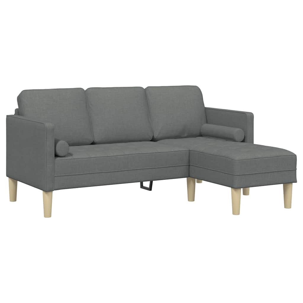 Sofa Set with Cushion Dark Grey Polyester
