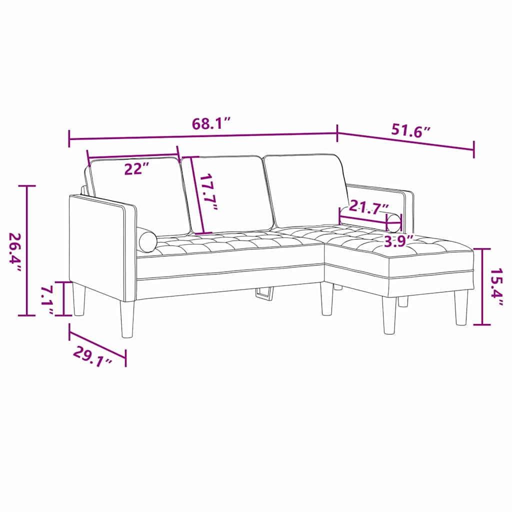 Sofa Set Dark Grey 173 x 131 x 67 cm Fabric
