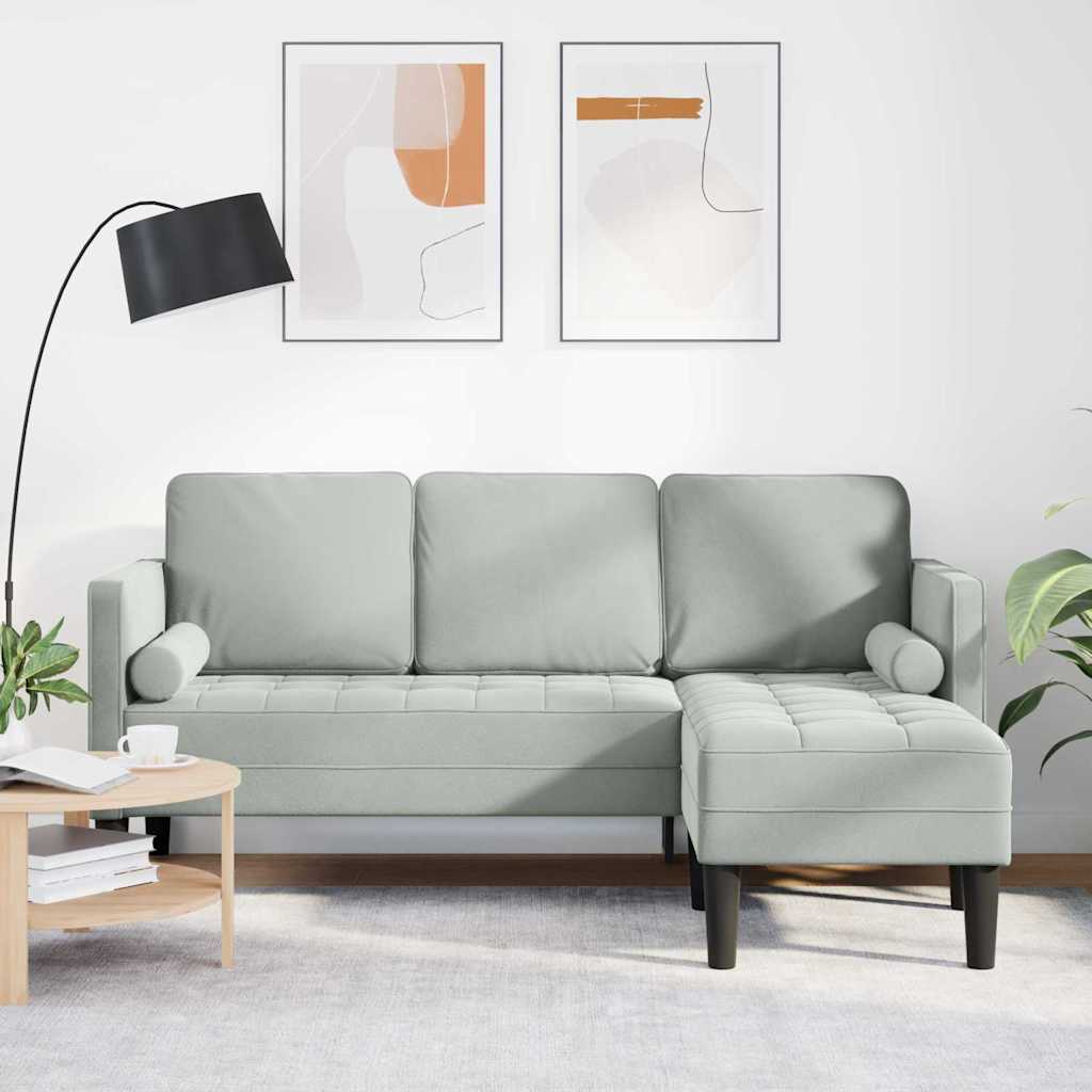 Sofa Set Light grey 173 x 131 x 67 cm Velvet