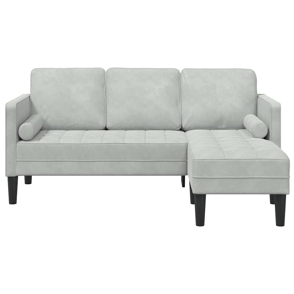 Sofa Set with Cushion Light Grey Polyester