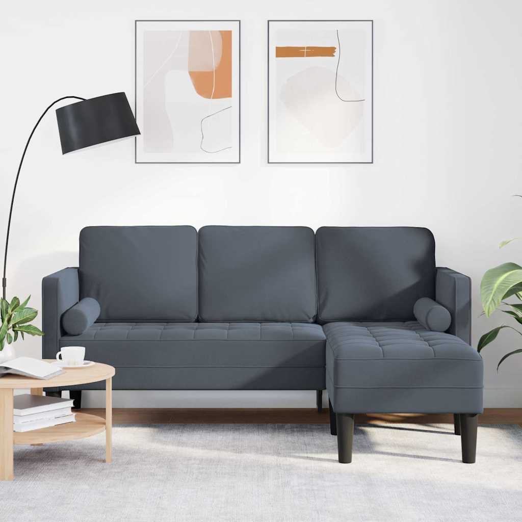 Sofa Set Dark grey 173 x 131 x 67 cm Velvet