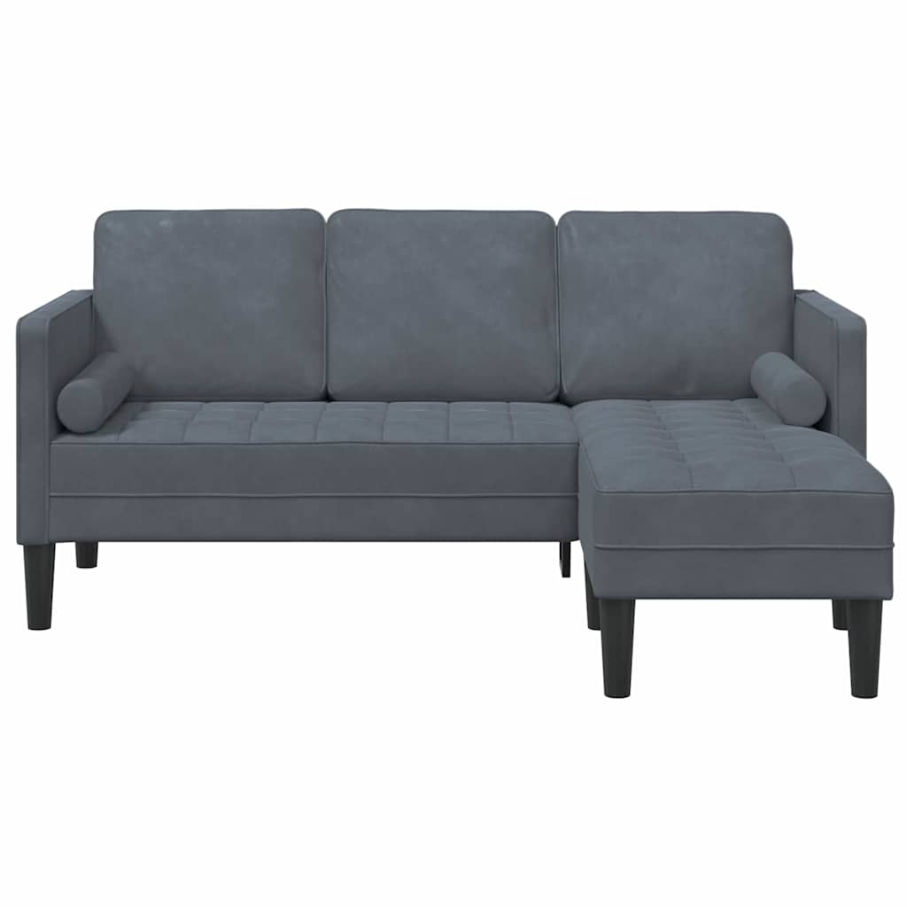 Sofa Set Dark grey 173 x 131 x 67 cm Velvet