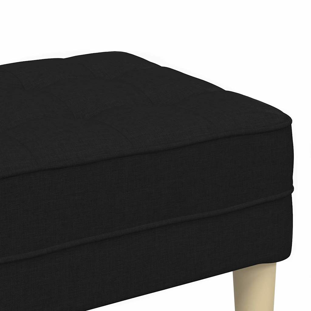 Bench with Cushion Black 113 x 57 x 39 cm Fabric
