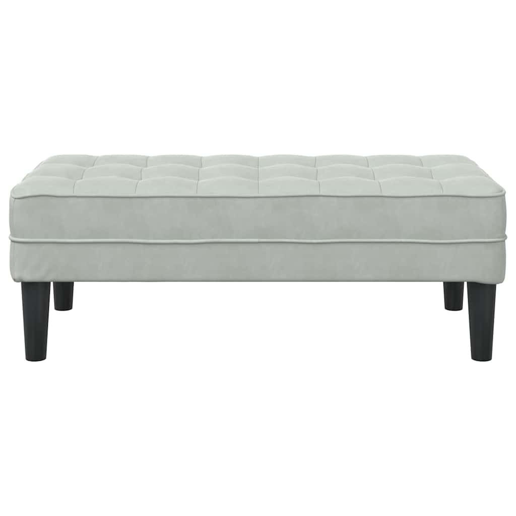 Bench with Cushion Light Grey 113 x 57 x 39 cm Velvet