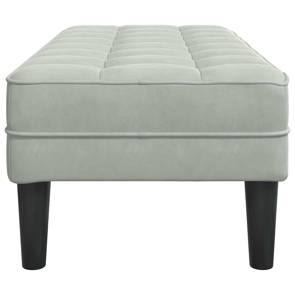 Bench with Cushion Light Grey 113 x 57 x 39 cm Velvet