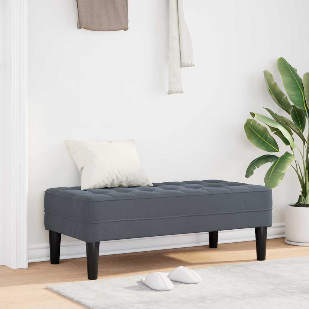 Bench with Cushion Dark Grey 113 x 57 x 39 cm Velvet