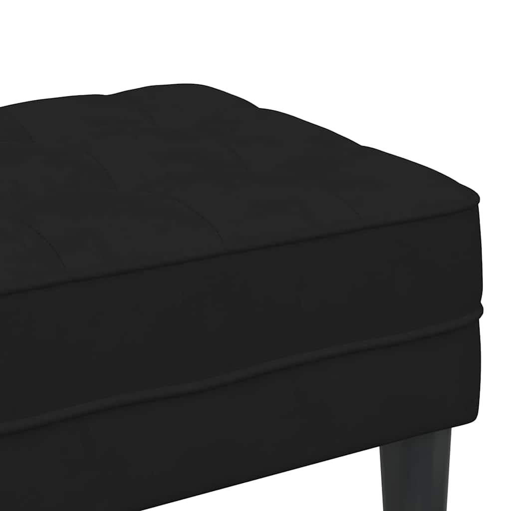 Bench with Cushion Black 113 x 57 x 39 cm Velvet