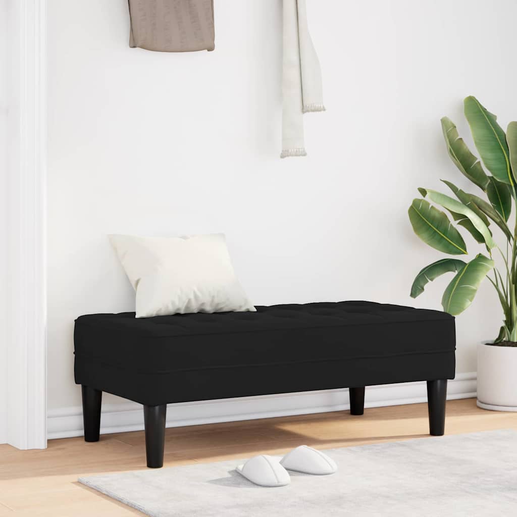 Bench with Cushion Black 113 x 57 x 39 cm Velvet
