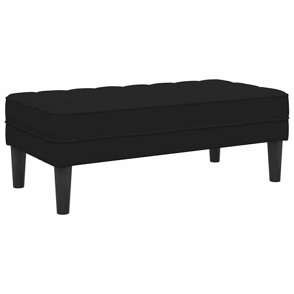 Bench with Cushion Black 113 x 57 x 39 cm Velvet