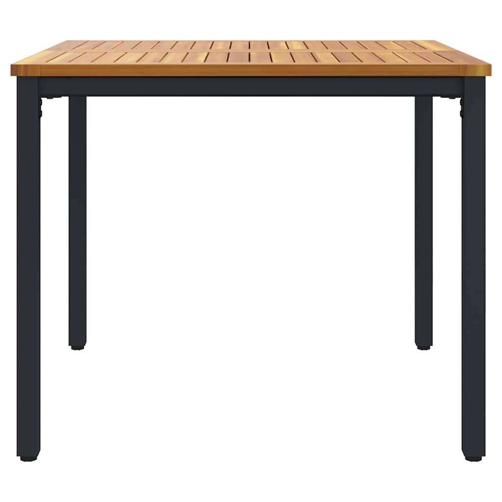 Outdoor Table Natural and Black 90 x 90 x 75 cm