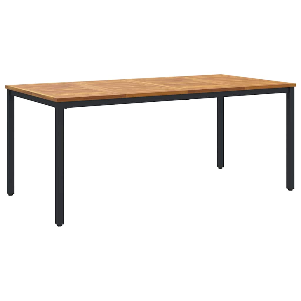 Outdoor Table Natural and Black 180 x 90 x 75 cm