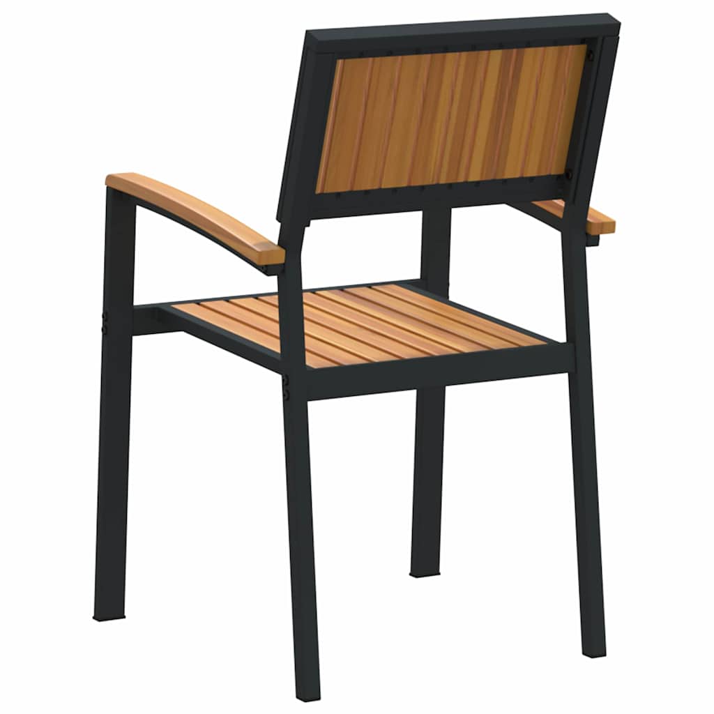 Stacking Chair 2 pcs Brown 56 x 57 x 87 cm Solid Acacia Wood