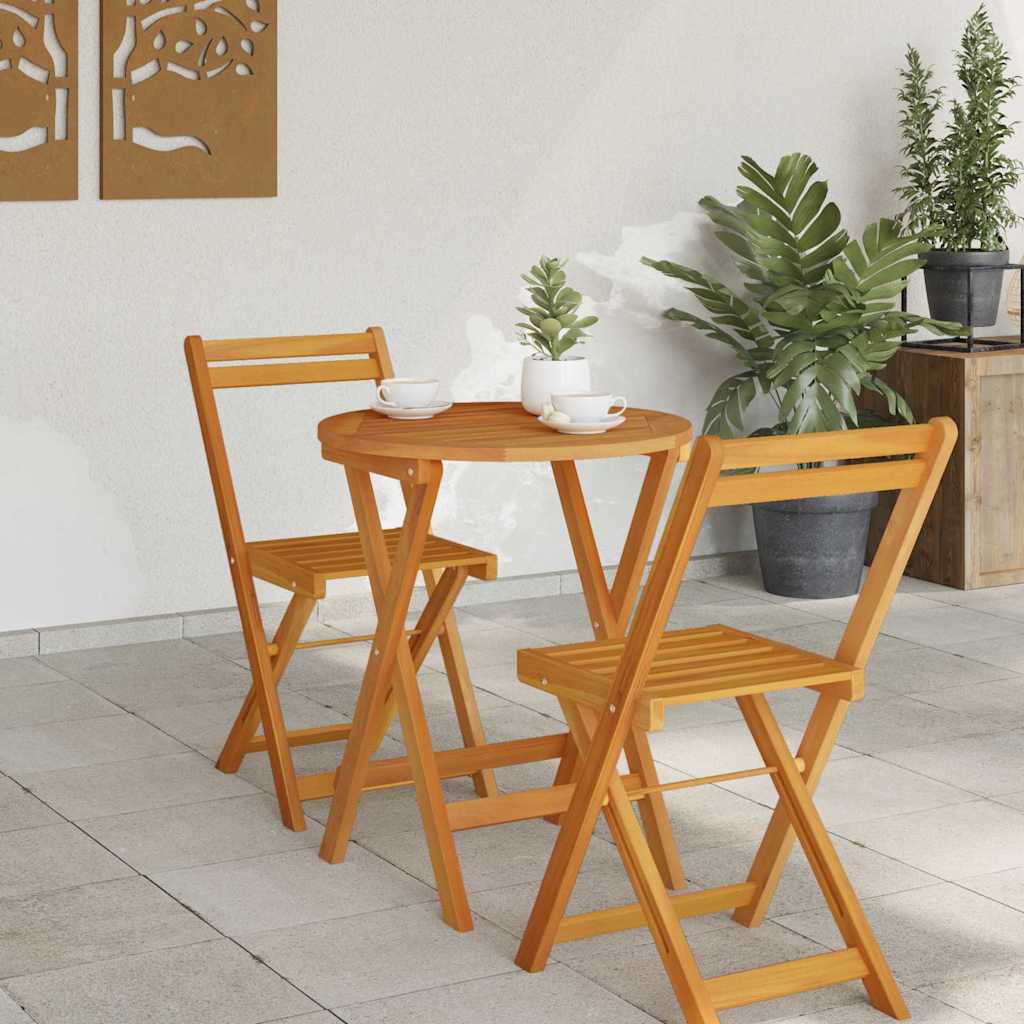 Garden Table Folding Natural 60 x 60 x 72 cm Solid Acacia Wood