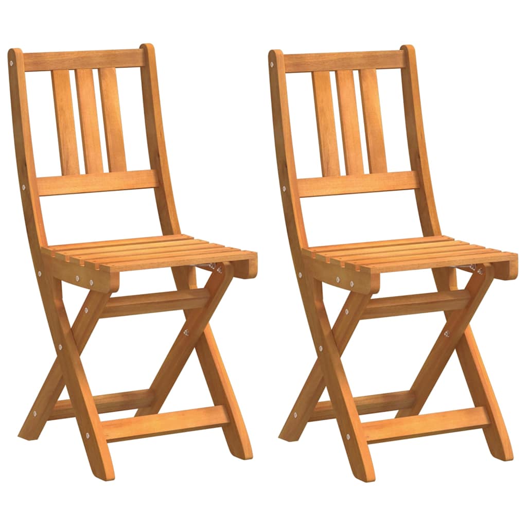 Garden Chair Folding 2 pcs Oil Natural 40 x 42 x 85 cm