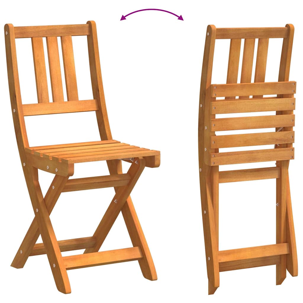 Garden Chair Folding 2 pcs Oil Natural 40 x 42 x 85 cm