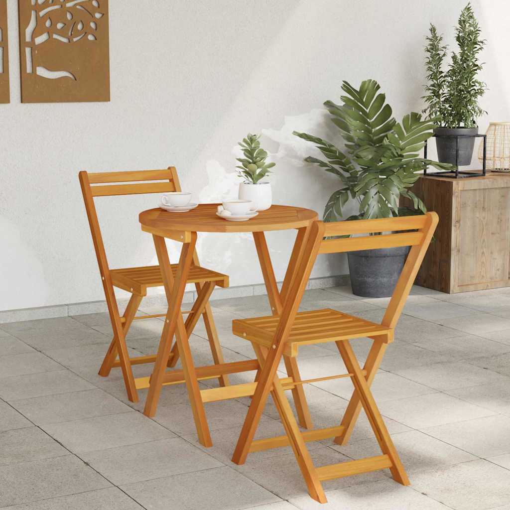 Garden Dining Set 3 pcs Oil Natural Solid Acacia Wood