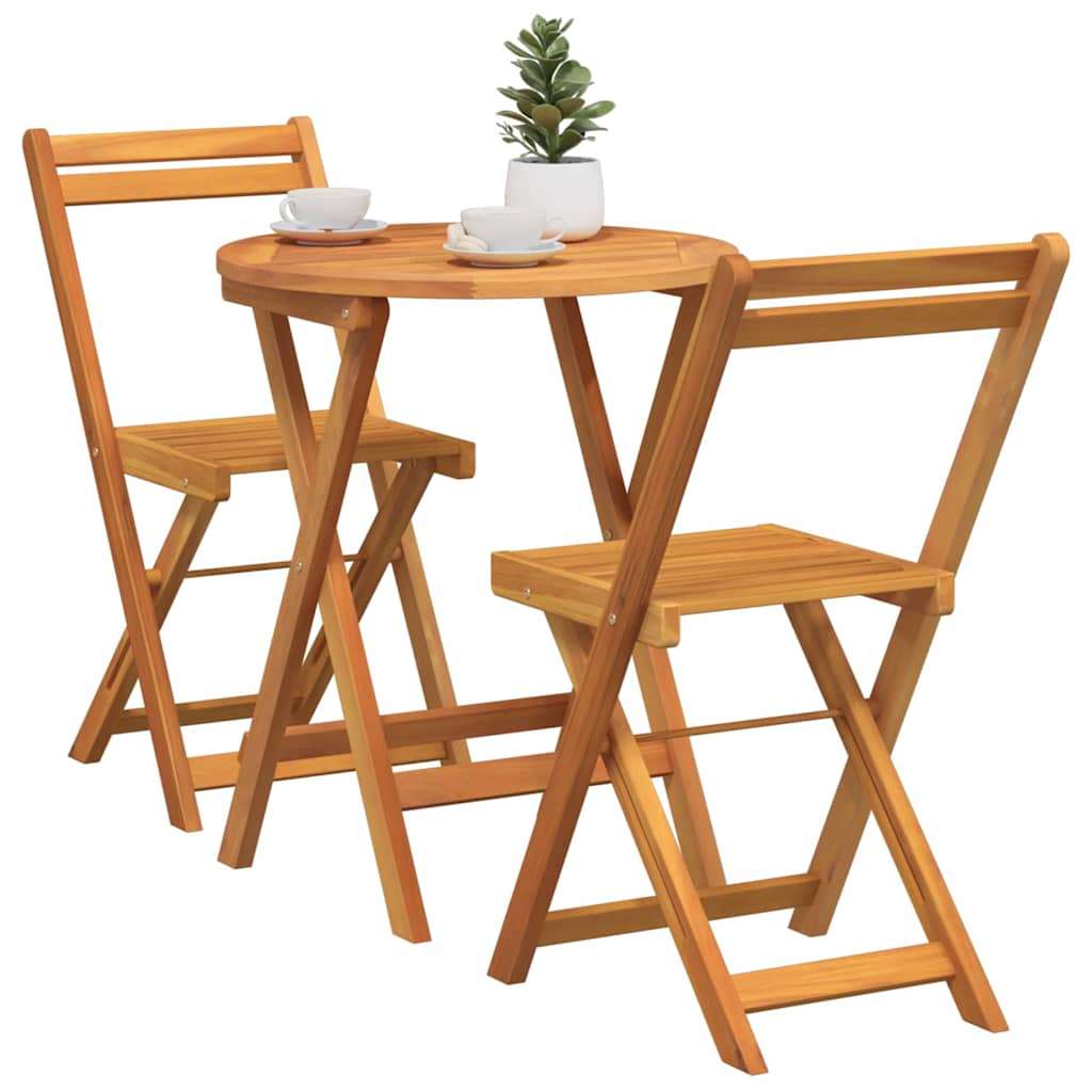 Garden Dining Set 3 pcs Oil Natural Solid Acacia Wood