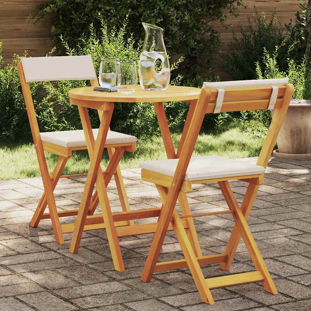 Garden Dining Set 3 pcs Oil Natural Solid Acacia Wood