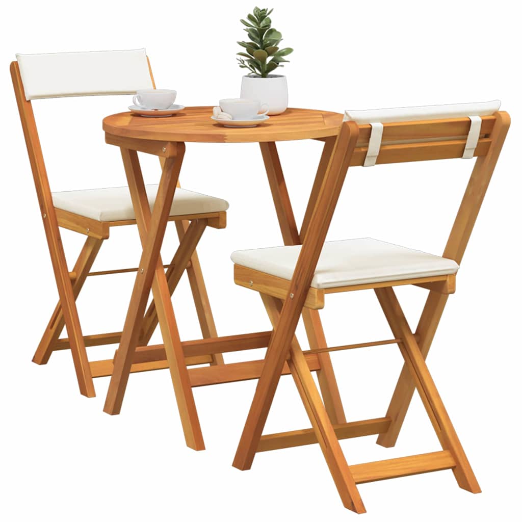 Garden Dining Set 3 pcs Oil Natural Solid Acacia Wood